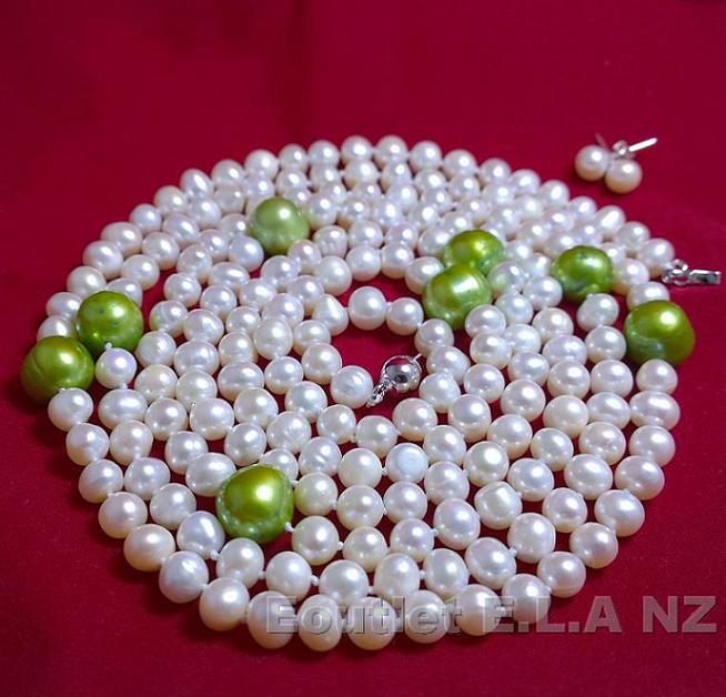 GENUINE 7-12mm PEARLS NECKLACE 1.4M+FREE EARRINGS
